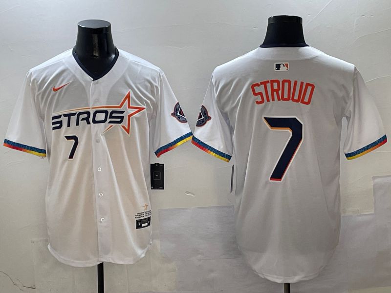 Men Houston Astros #7 Stroud White Fourth generation Joint Name Nike 2025 MLB Jersey style 1->houston astros->MLB Jersey